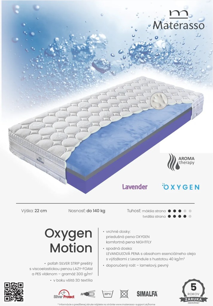 Materasso Penový matrac OXYGEN motion Rozmer: 140 x 200 cm