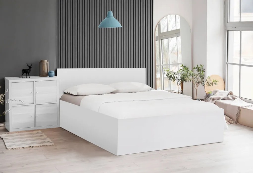 Posteľ SOFIA 120 x 200 cm, biela Rošt: S lamelovým roštom, Matrac: Matrac Somnia 18 cm