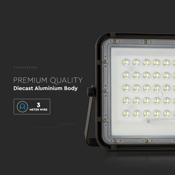 LED Vonkajší solárny reflektor LED/6W/3,2V IP65 4000K čierna + DO