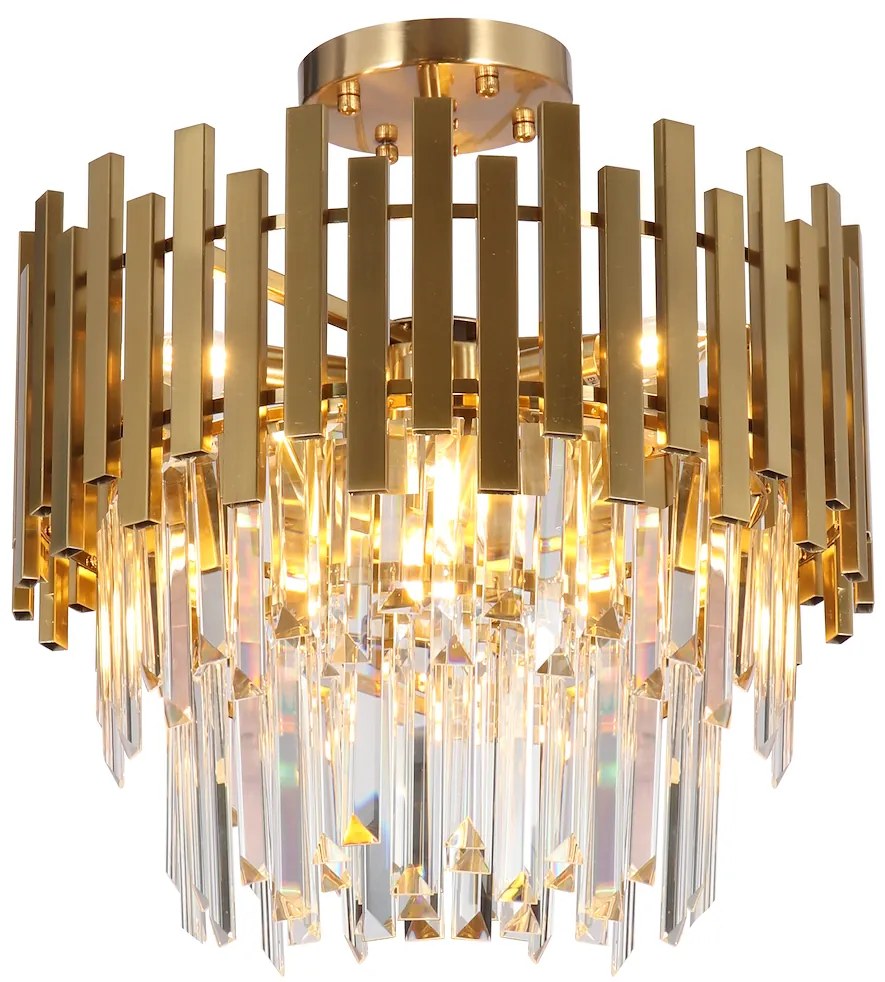 Luster Aspen I, 1x krištáľové/zlaté kovové tienidlo, (fi 45cm), g