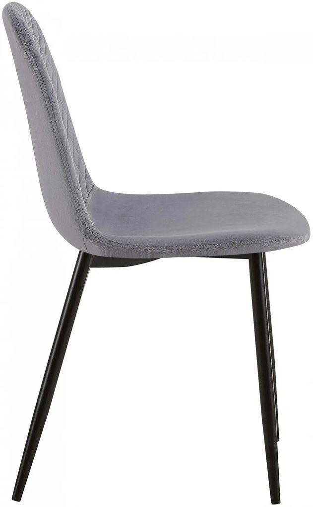 Stolička Giverny zamat - sivá