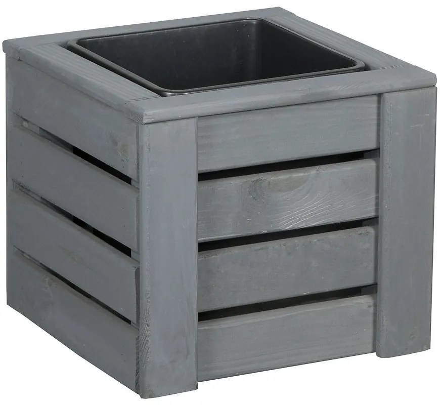 Drevený obal na kvety Kwartet I šedá