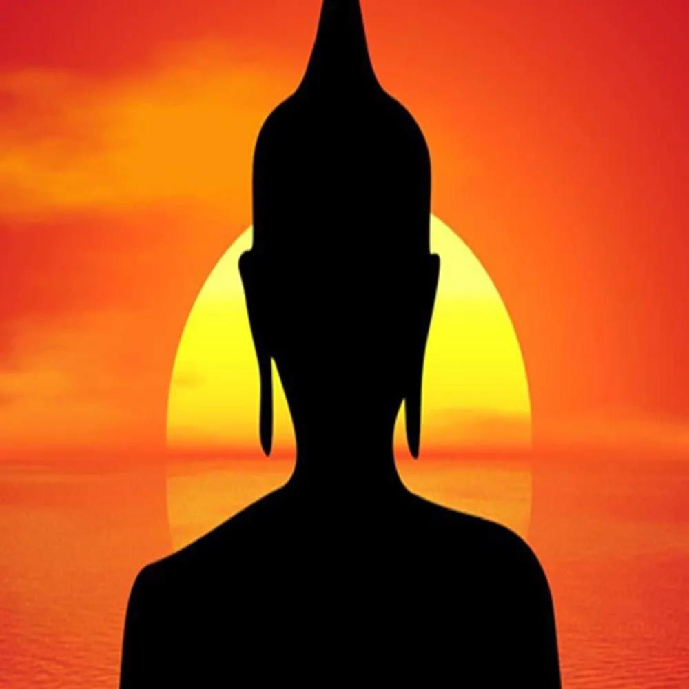 Ozdobný paraván Buddha Meditation Zen Spa - 110x170 cm, trojdielny, obojstranný paraván 360°