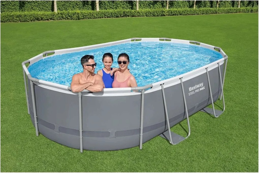 Bazén s oceľovým rámom Power 488x305x107, BESTWAY 7v1 + príslušenstvo