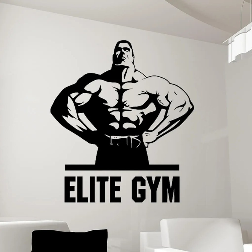 Veselá Stena Samolepka na stenu na stenu Elite Gym Farba: černá