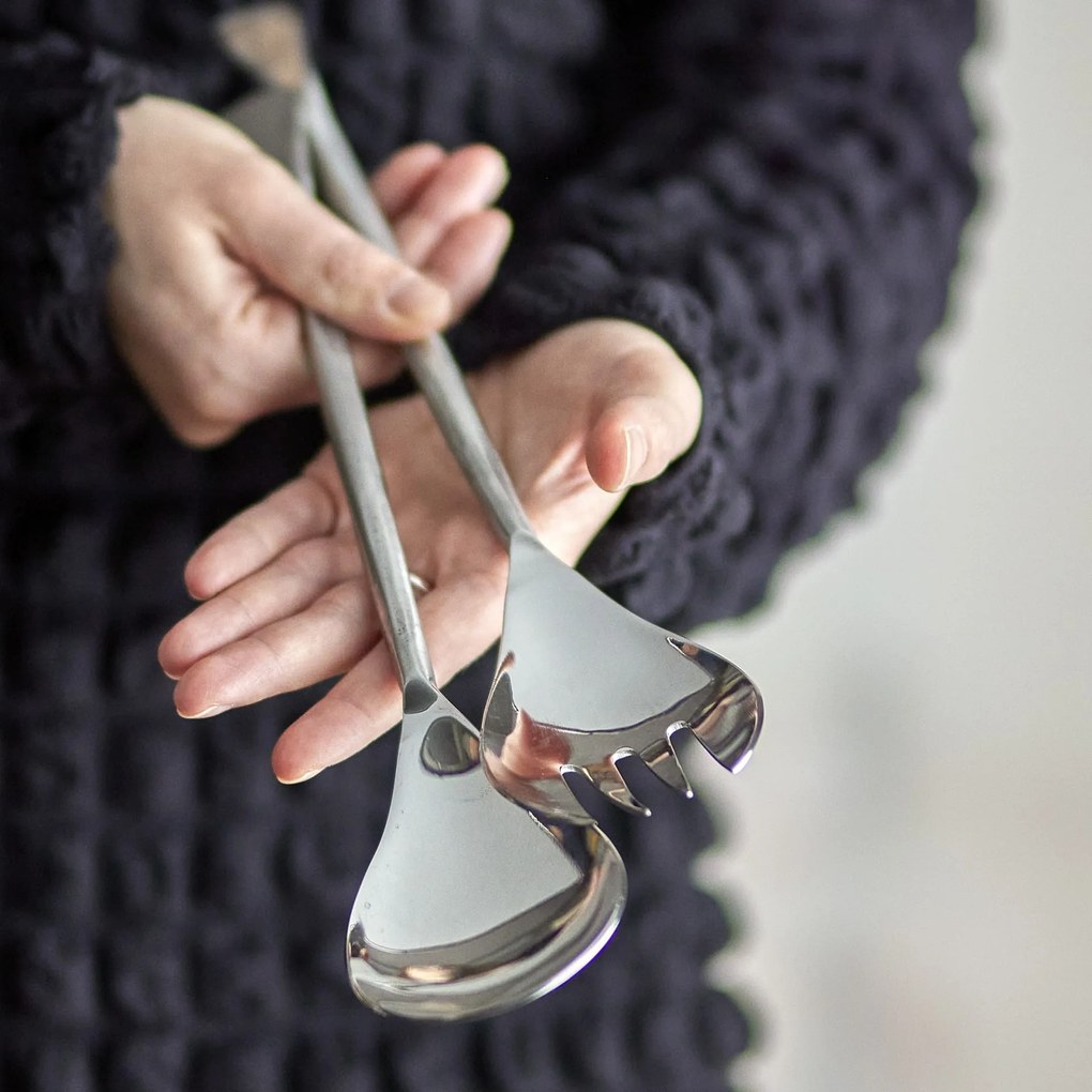 Bloomingville Šalátový príbor Kinnie Silver