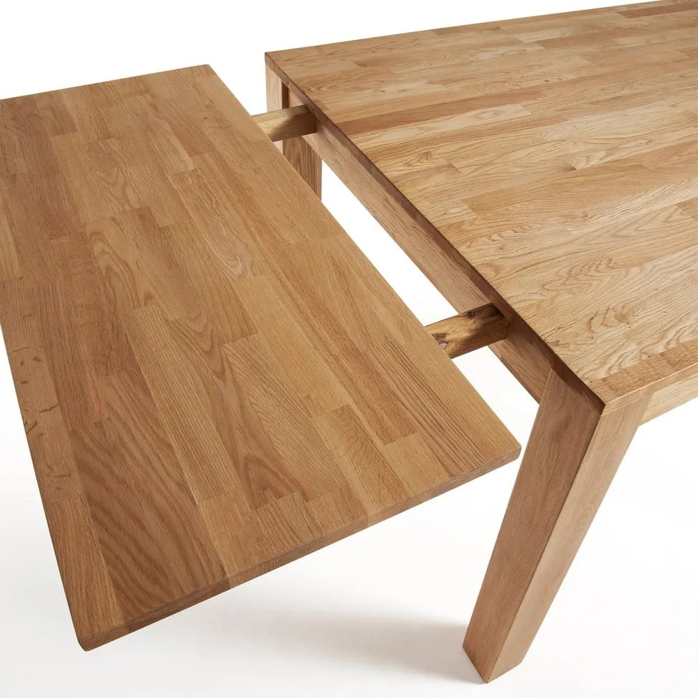 Jedálenský rozkladací stôl z dubového dreva Kave Home, 180 x 90 cm
