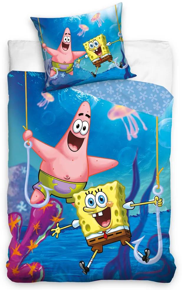 Detské obliečky Sponge Bob Na háčiku 140x200/70x90 cm