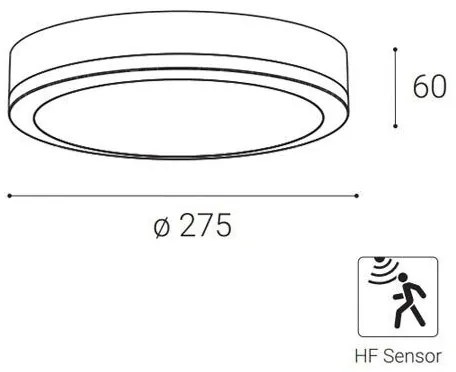 LED2 - LED Vonkajšie stropné svietidlo so senzorom KERY LED/18W/230V IP65 čierna