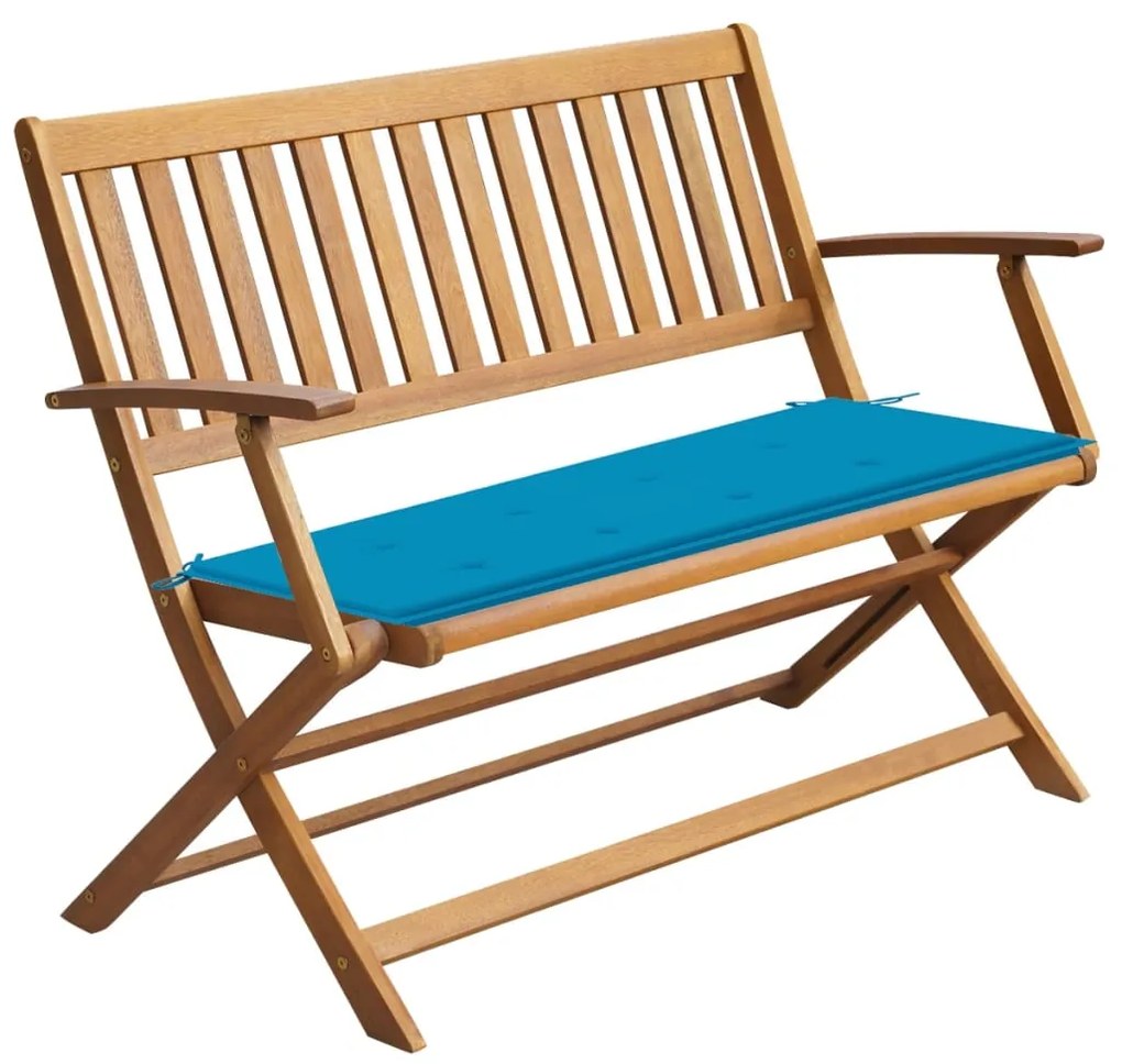 vidaXL Záhradná lavička s podložkou 120 cm akáciový masív