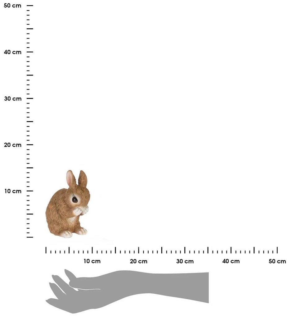 Záhradná figúrka z polyresinu Rabbit 1, 13 cm, hnedá