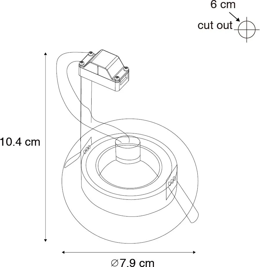 Sada 6 vstavaných bodových svetiel bielych okrúhlych GU10 50 mm IP44 - Xena