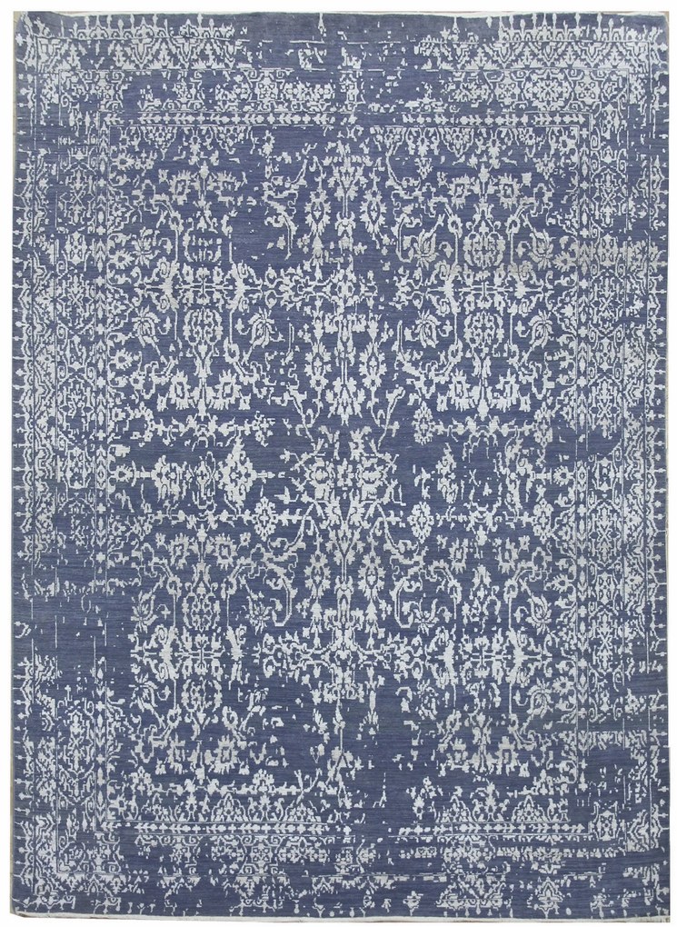 Ručne viazaný kusový koberec Diamond DC-JK 1 Jeans blue / silver, 245x305, modrá, chodba / predsieň, Diamond Carpets India