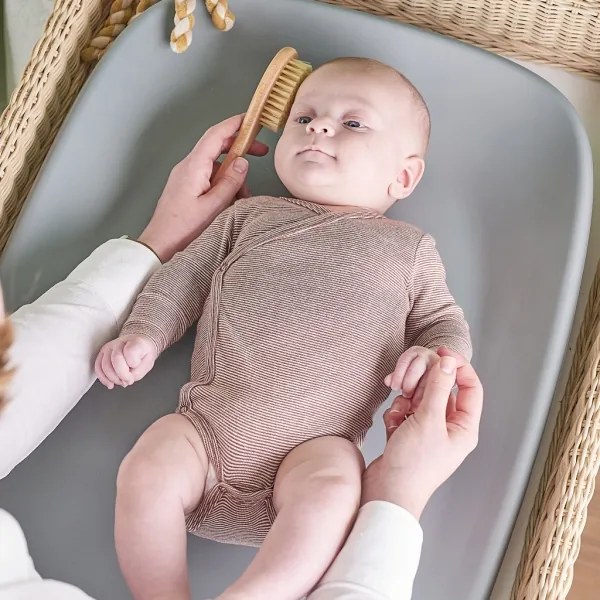 Nattou - Kôš na plienky a prebaľovacia podložka SOFTY 50x70 cm biela/šedá