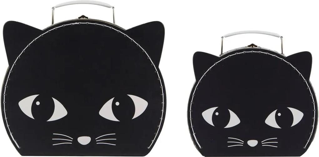 Sass & Belle Kartónový kufrík Mačička čierna - menší