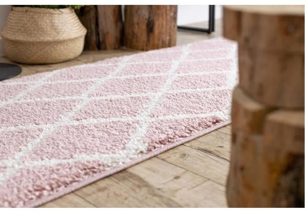Kusový koberec Shaggy Ariso ružový atyp 60x300cm
