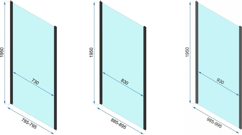 Rea Rapid, pevná stena pre sprchovací kút Rapid 100 x 195 cm, 6mm číre sklo, zlatý lesklý profil, REA-K5625