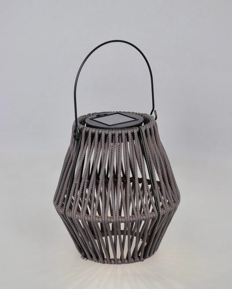 Sivý LED lampáš so solárnym panelom (výška 17 cm) Juny – Yes Everyday