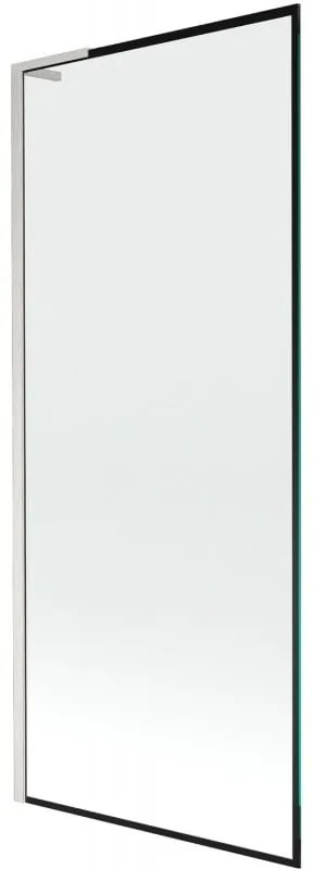 Mexen Next L, 1-krídlová vaňová zástena 80 x 150 cm, 6mm číre sklo-čierny vzor, 6mm číre sklo, profil brúsená oceľ, 895-080-000-03-70-97