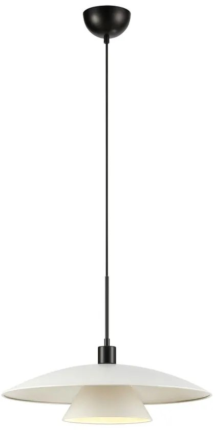 Čierno-biele závesné svietidlo s kovovým tienidlom ø 50 cm Millinge - Markslöjd