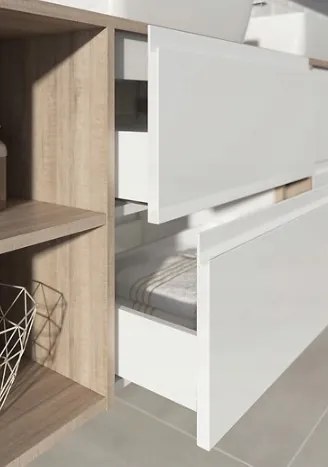 Cersanit Moduo Slim, závesná umývadlová skrinka 80cm, biela lesklá, S929-002
