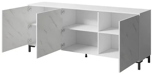Komoda Sopeleto 3D 200, Farby: čierna/čierny mramor