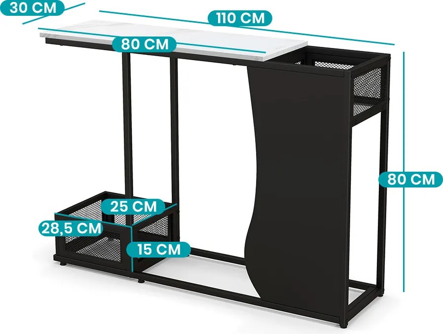 Konferenčný stolík s faux mramorovou doskou