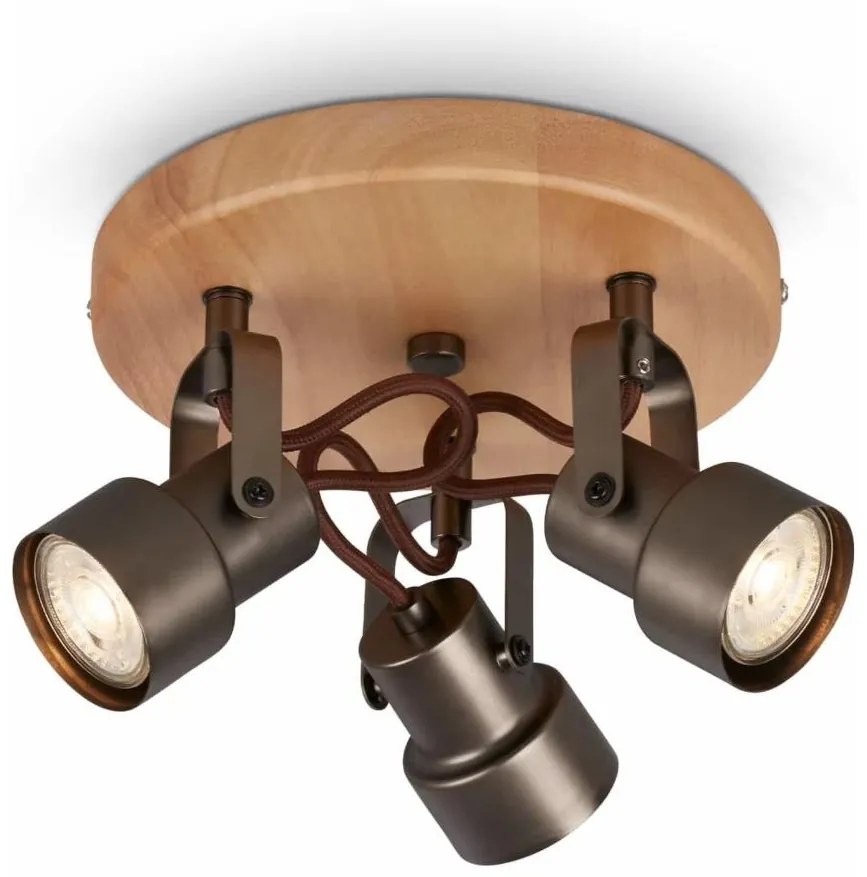 Briloner 2872-035 - LED Bodové svietidlo SPOTLIGHT 3xGU10/5W/230V hnedá