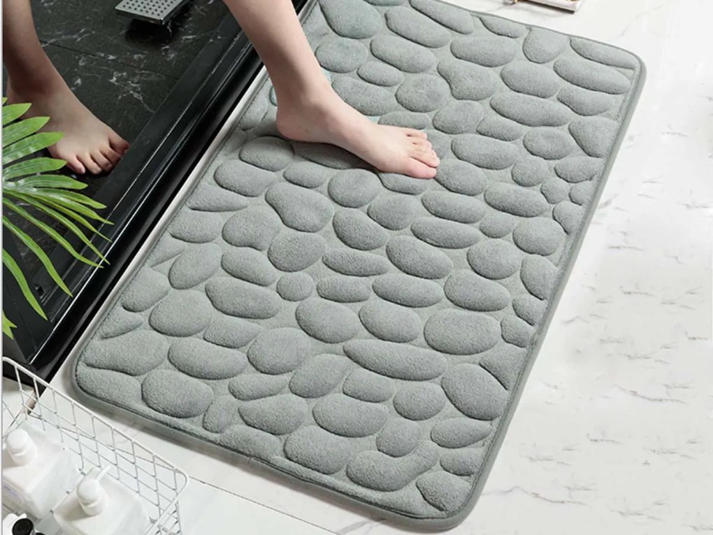 XPOSE® Kúpeľňová predložka s pamäťovou penou  ERIS  - svetlo sivá 50x80 cm