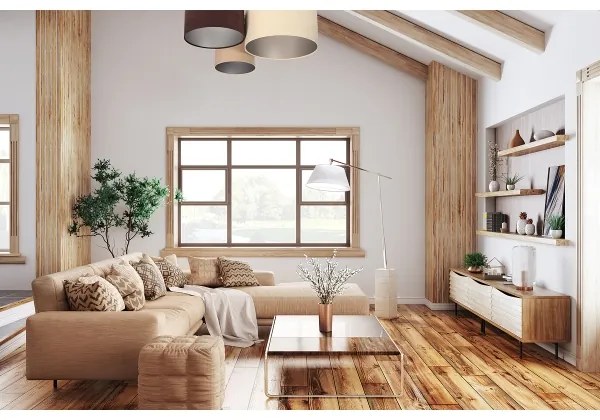 Stropné svietidlo SPACE 3xE27/60W/230V krémová/hnedá/béžová