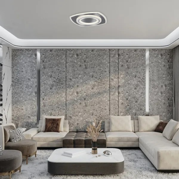 Rabalux 71318 - LED stmievateľné stropné svietidlo TANELI 60W/230V 3000/4000/6000K chróm + diaľkové ovládanie