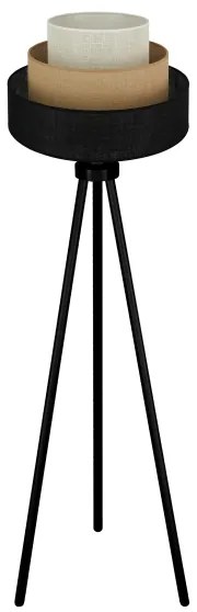 Brilagi - Stojacia lampa ASPEN LUNETA 1xE27/15W/230V čierna/béžová/krémová