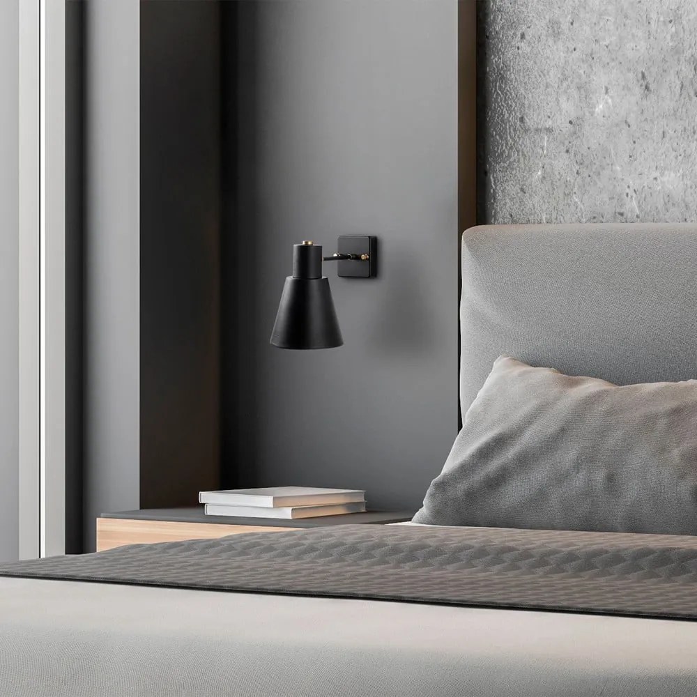 Nástenné svietidlo v čiernej a zlatej farbe ø 14 cm Funnel – Opviq lights