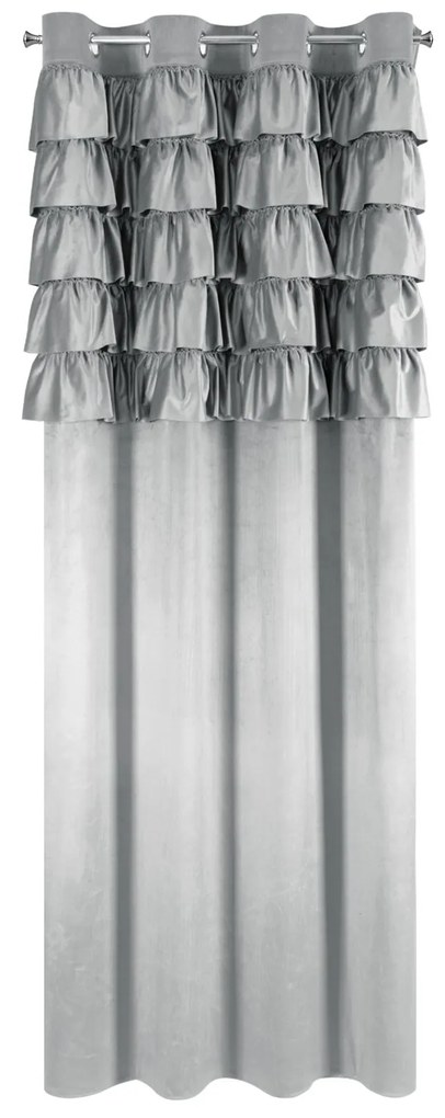 ZATEMŇOVACÍ ZÁVES NA KRÚŽKOCH AURA 140X250 CM STRIEBORNÁ
