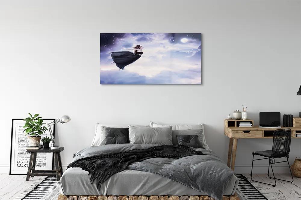 Obraz plexi Víla neba mraky polmesiac 125x50 cm