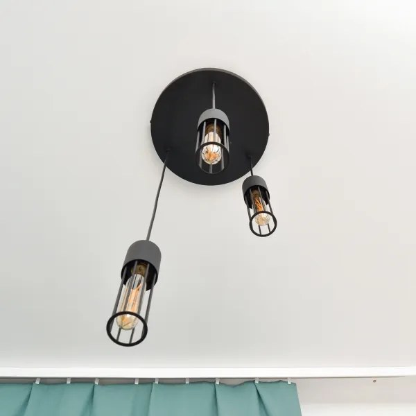 Luster na lanku MELODY 3xE27/15W/230V čierna