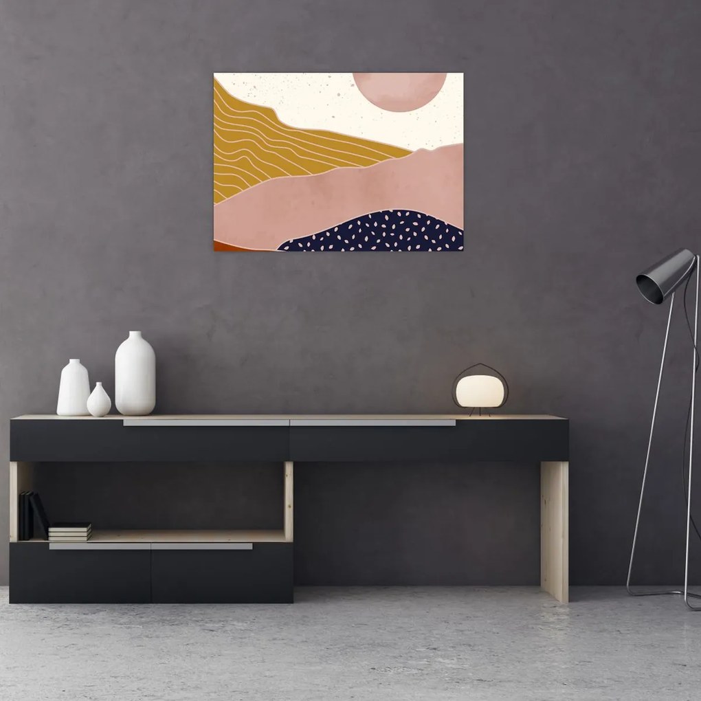 Sklenený obraz - Spacefrog design hory N⁰3 (70x50 cm)