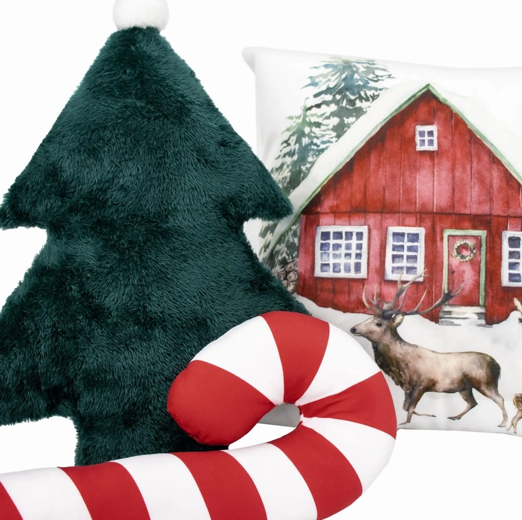 Tvarovaný vankúš VIANOČNÉ LÍZIATKO - 38 cm