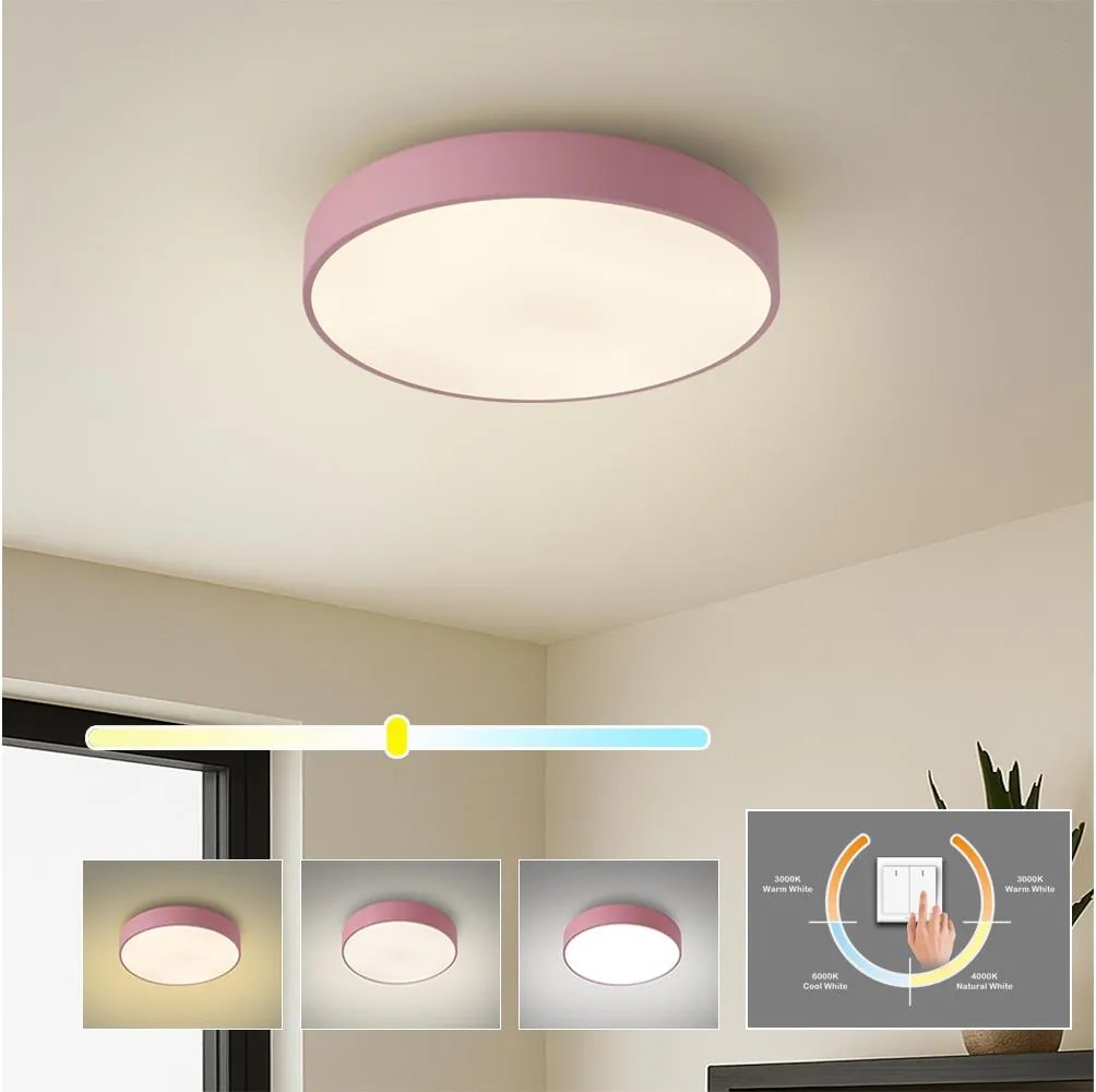 Brilagi - LED stropné svietidlo POOL LED/36W/230V 3000/4000/6000K 30 cm ružové