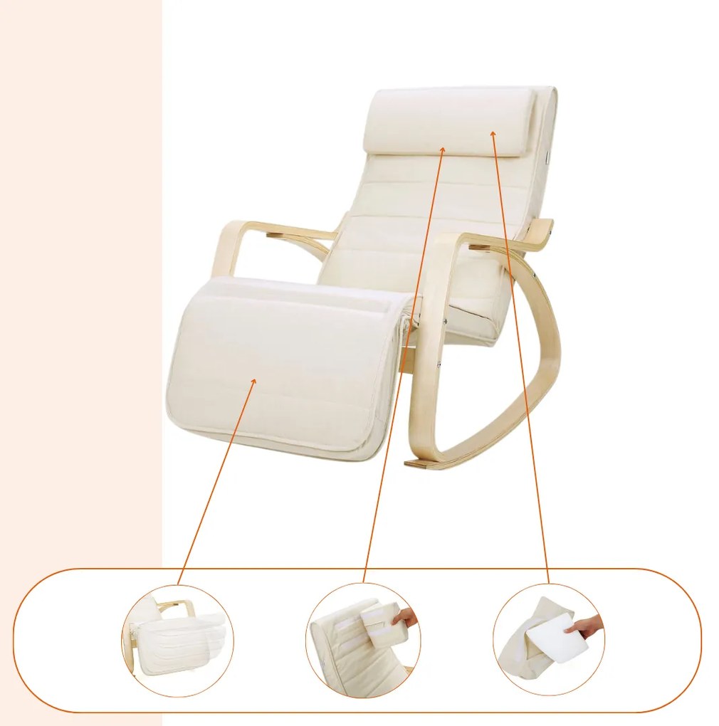 Hojdacie kreslo, leňoška SWING nosnosť 150kg, 67x115x91cm, béžová Jurhan