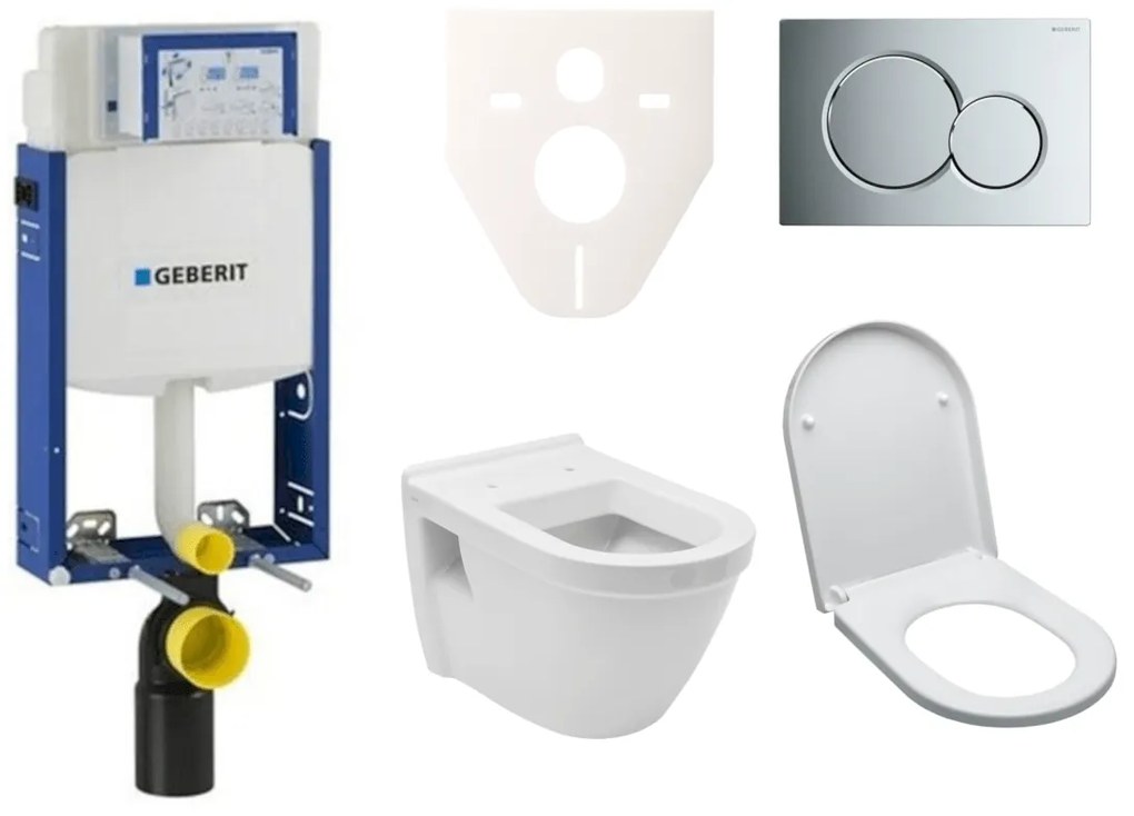 Cenovo zvýhodnený závesný WC set Geberit na zamurovanie + WC VitrA S50 SIKOGE2V2