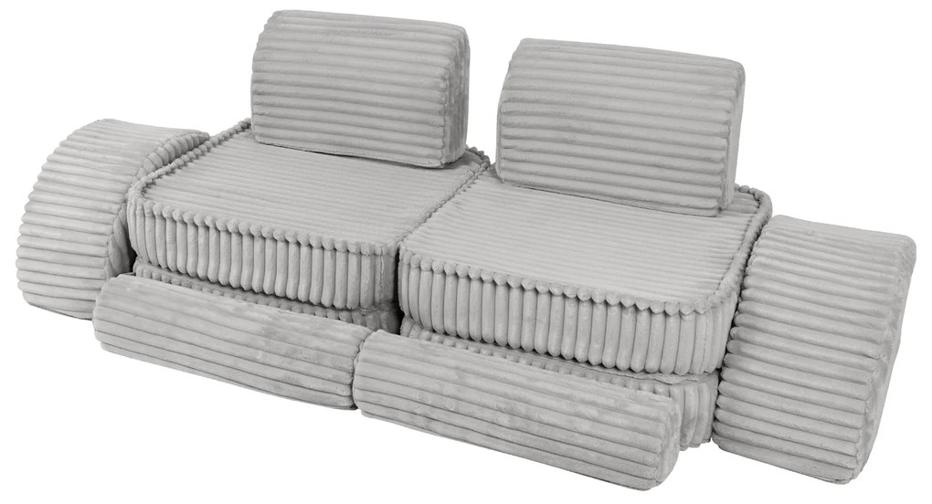 MeowBaby® Churros detská pohovka Max, Moon Dust Grey