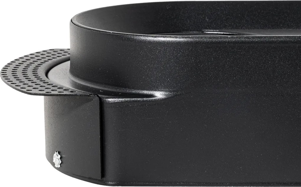 Sada 6 zaoblených zapustených bodových svetiel čierna GU10 70 mm 2-svetlá - Hubs