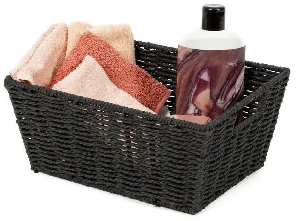 Pletený košík Compactor 31 x 24 x 14 cm, čierna