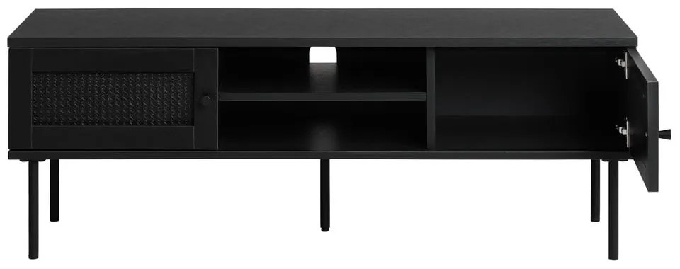 Čierny TV stolík v dekore duba 120x43 cm Pensacola – Unique Furniture