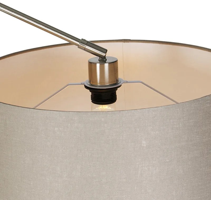 Moderná stojaca lampa oceľ s hnedým tienidlom 45 cm - Editor