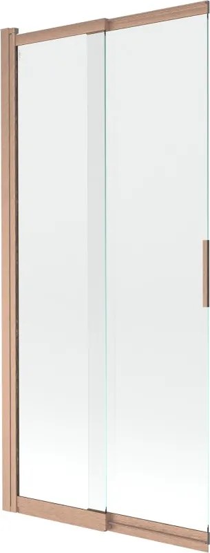 Mexen Fox, 2-krídlová posuvná vaňová zástena, 85 x 150 cm, číre, medená matná, 891-085-002-65-00