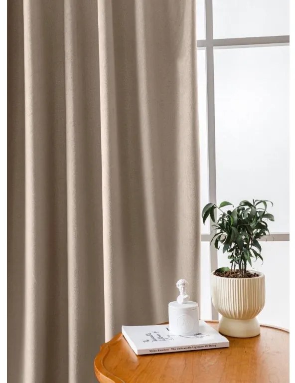 Svetlohnedý zatemňovací záves VELVET 140x250 cm Zavesenie: Riasiaca páska