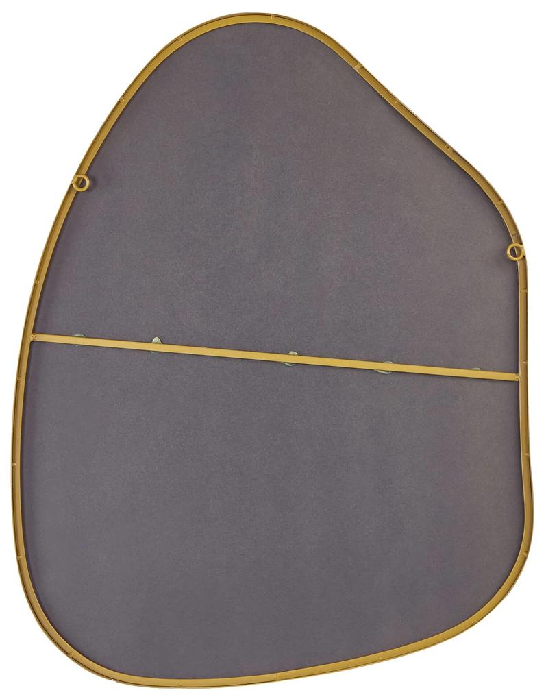 Nástenné kovové zrkadlo 70 x 92 cm zlaté PUTEAUX Beliani