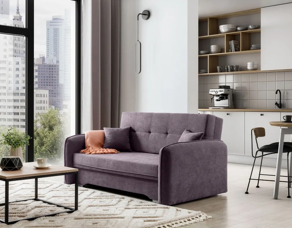 Rozkladacia 2-miestna pohovka LAINE, svetlofialová